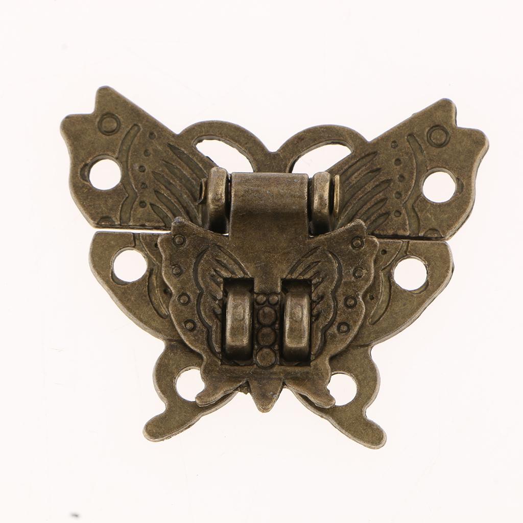 6pcs Antique Butterfly Latch Hasps Hinges with Screws for Wooden Jewelry Box