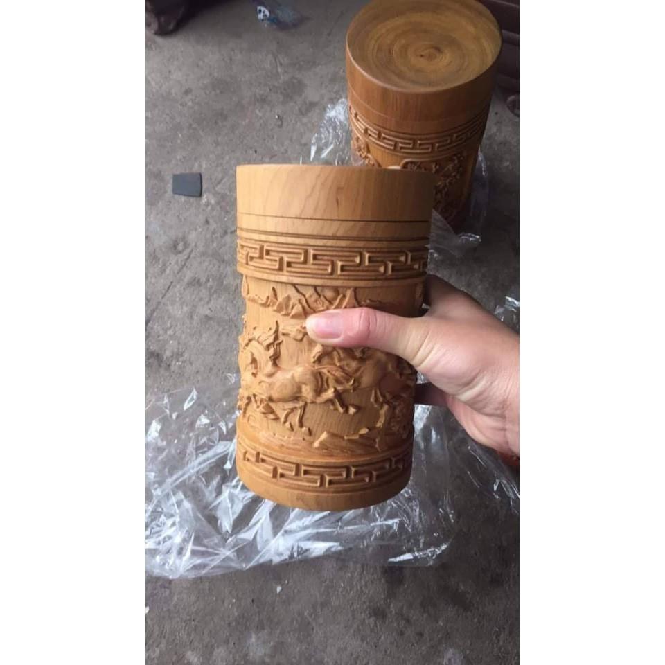 Hộp Đựng Chè Gỗ Bách Xanh