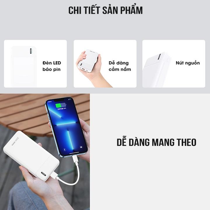 Pin dự phòng sạc nhanh Remax RPP-288 dung lượng 20000mAh - Hỗ trợ QC và PD 20W - Hàng nhập khẩu