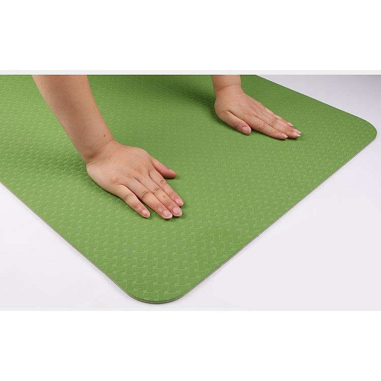Thảm tập yoga TPE 1 lớp 8mm + Tặng túi đựng thảm và dây buộc thảm