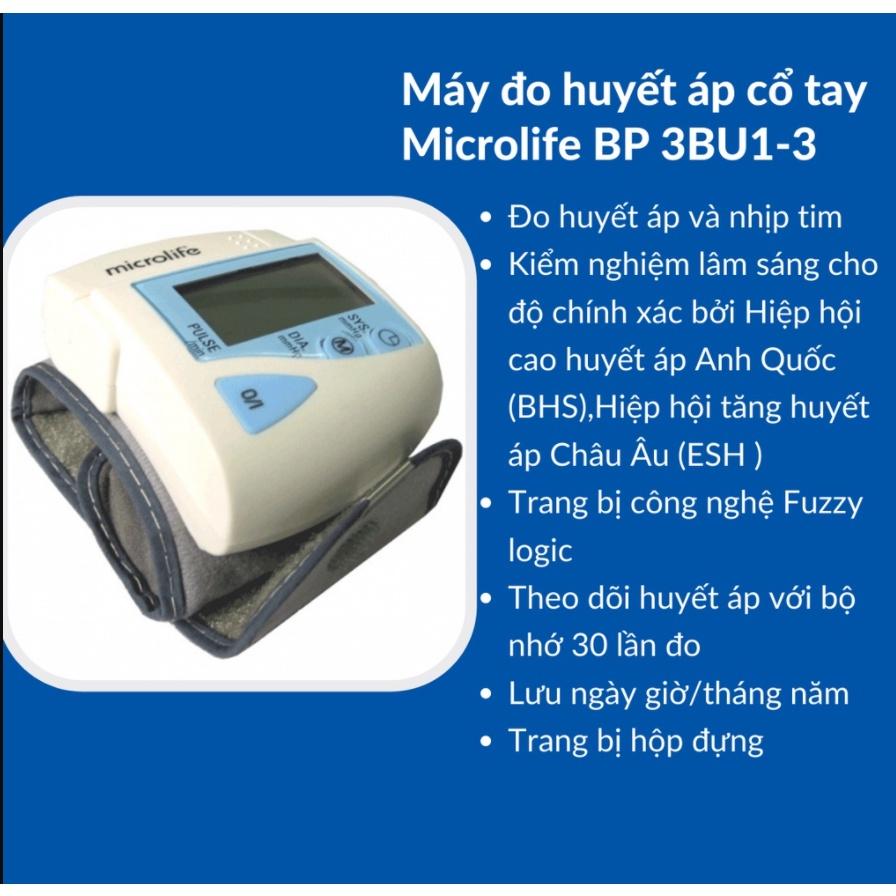 Máy đo huyết áp cổ tay Microlife BP 3BU1-3 Thiết bị y tế gia đình MEDIFA chuyên hàng CHÍNH HÃNG