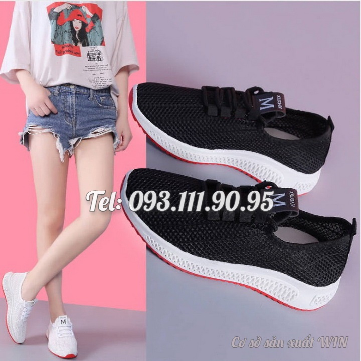 Giày thể thao sneaker Nữ thời trang du lịch dạng lưới thoáng khí, đế mềm - Mã số 1828