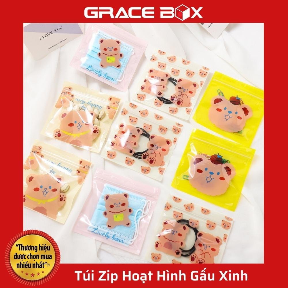 Set 10 Túi Zip Hoạt Hình Gấu Xinh Xắn