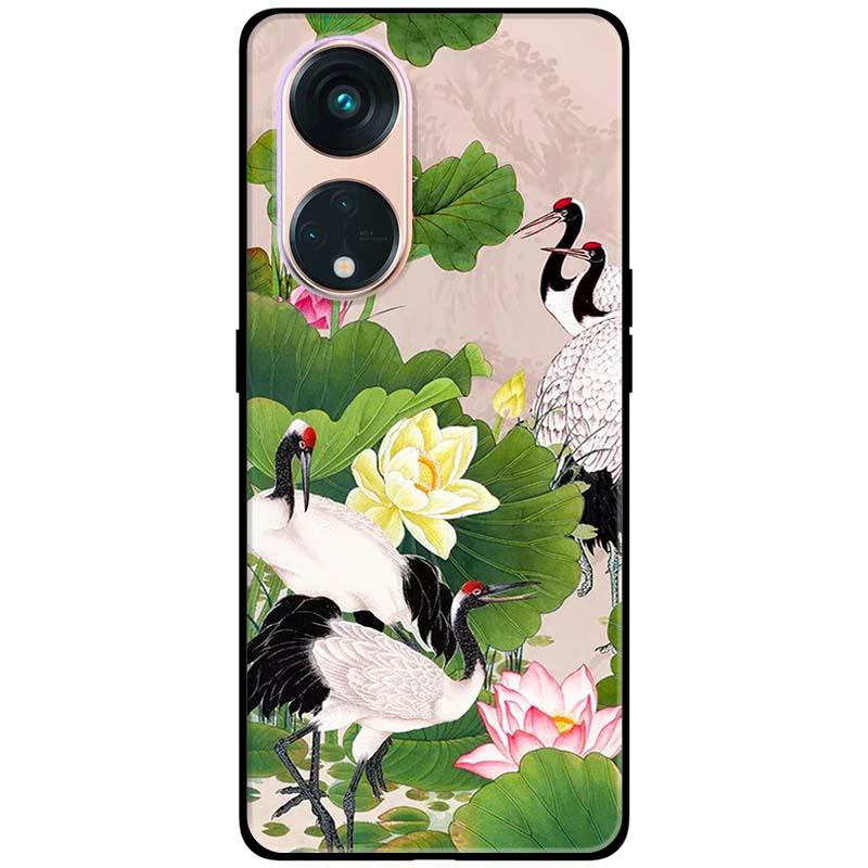 Ốp lưng dành cho Oppo Reno 8T 4G - Reno 8T 5G - Reno 10 5G - Reno 10 Pro 5G - Sen Và Hạc - Hàng Chính Hãng