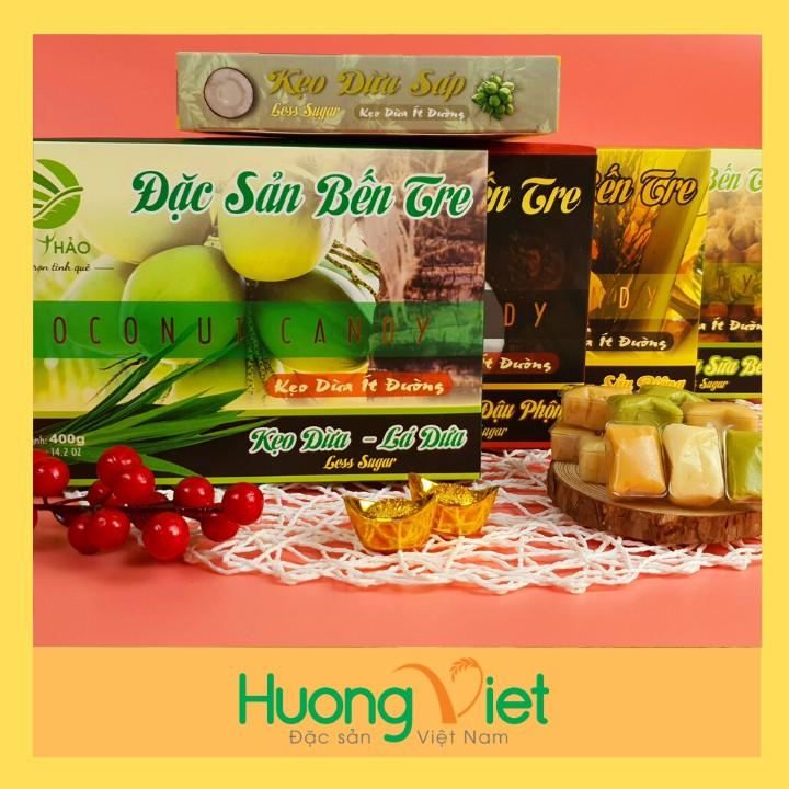 Đặc Sản Bến Tre - Kẹo Dừa Nguyên Chất Sữa Béo Ít Đường Du Thảo 400G, Kẹo Dừa Bến Tre, Kẹo Dừa Ít Ngọt