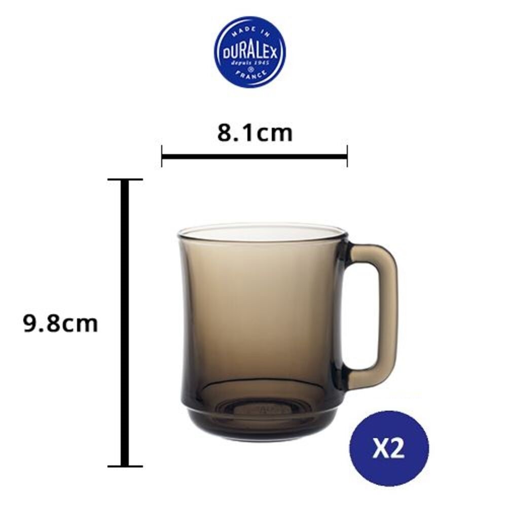 Bộ 2 ly có quai D4018A Duralex - Lys Trong Clear 310ml Thủy tinh cường lực cao cấp Pháp
