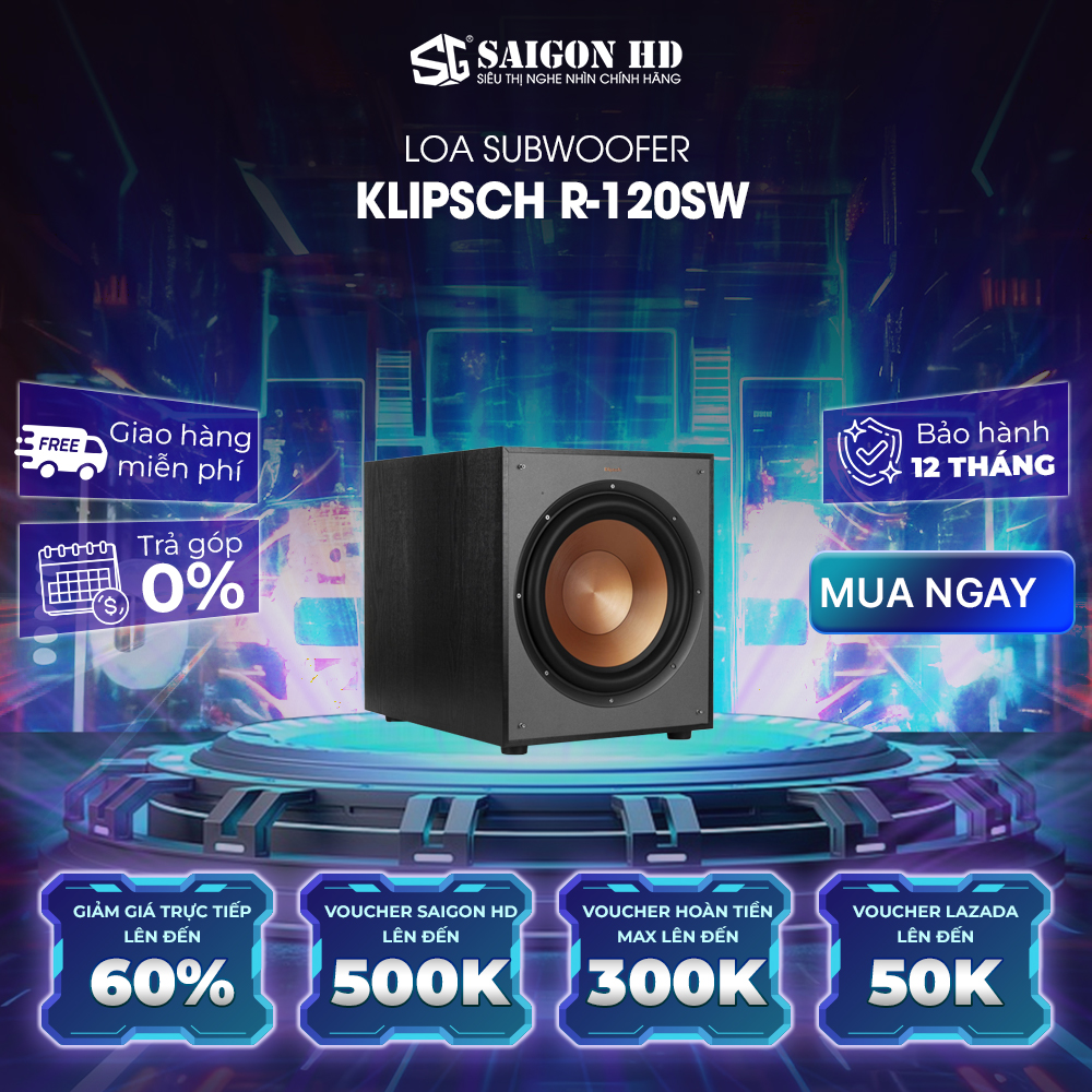 Loa Subwoofer Klipsch R-120SW BLK/GNM - Hàng Chính Hãng