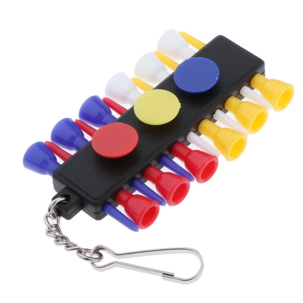 Portable Golf Tee Holder Carrier With 12pcs Tees &  ball Markers Belt Clip