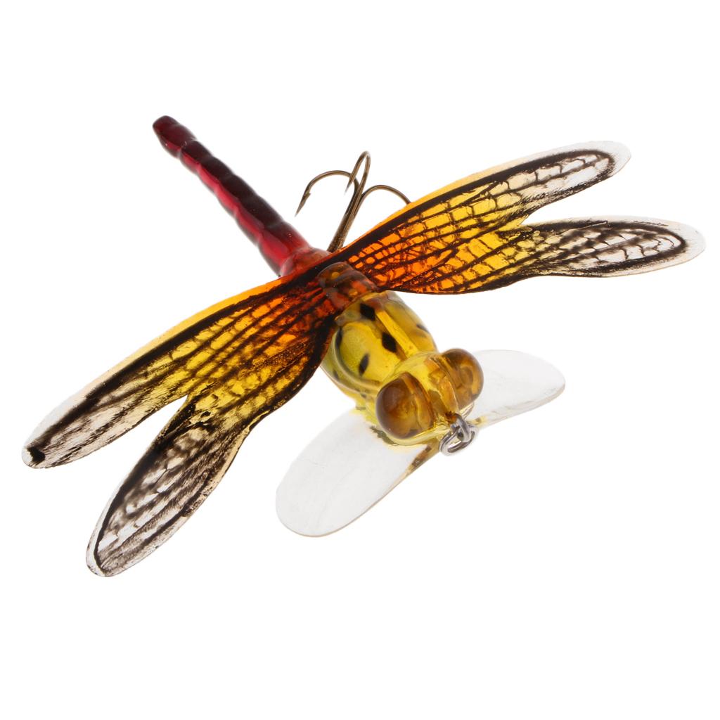 Popper Fishing Bait Life-like Dragonfly Floating Fly Fishing Flies Color F