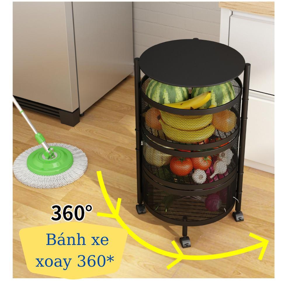 Kệ Đa Năng, Kệ Sắt Xoay 360* - Chất Liệu Thép Không Gỉ Có Bánh Xe Di Chuyển