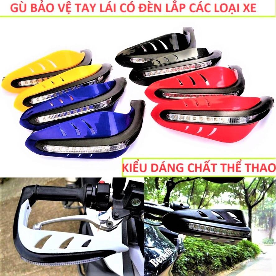 Bộ gù chống đổ bảo vệ tay thắng xe máy có đèn led dáng thể thao mẫu mới lắp các xe loại tốt