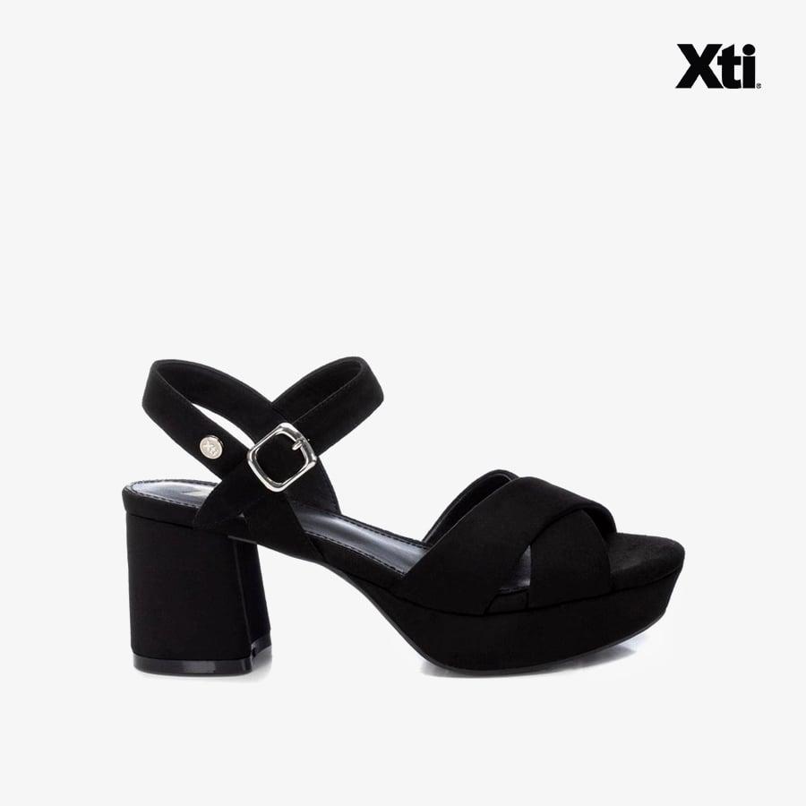 Giày Cao Gót Nữ XTI Black Microfiber Ladies Sandals