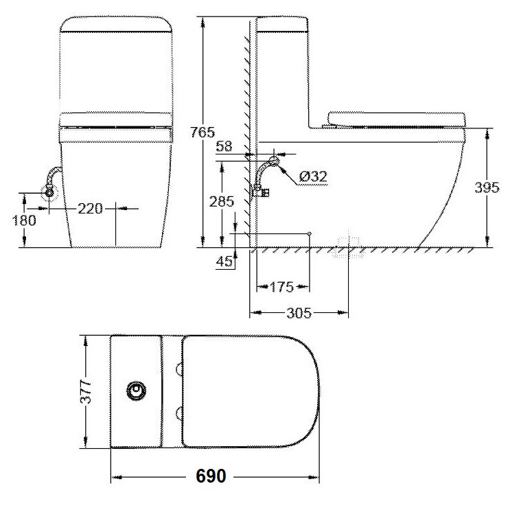 Bồn Cầu Grohe 39119001 Eurosmart 1 Khối