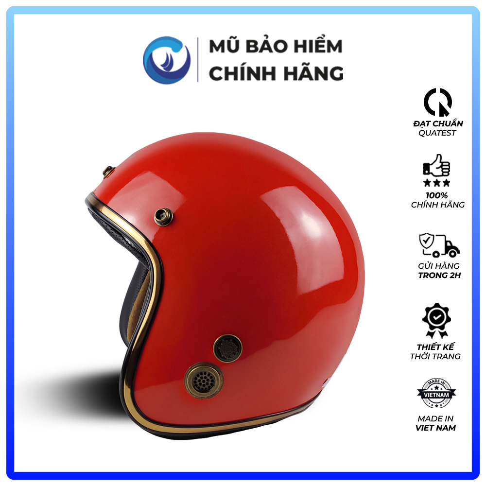 [TẶNG MỎ] Mũ Bảo Hiểm 3/4 đầu Blue Sea A101 - Đủ Màu Sơn - Lót tháo rời - Freesize - Hàng chính hãng