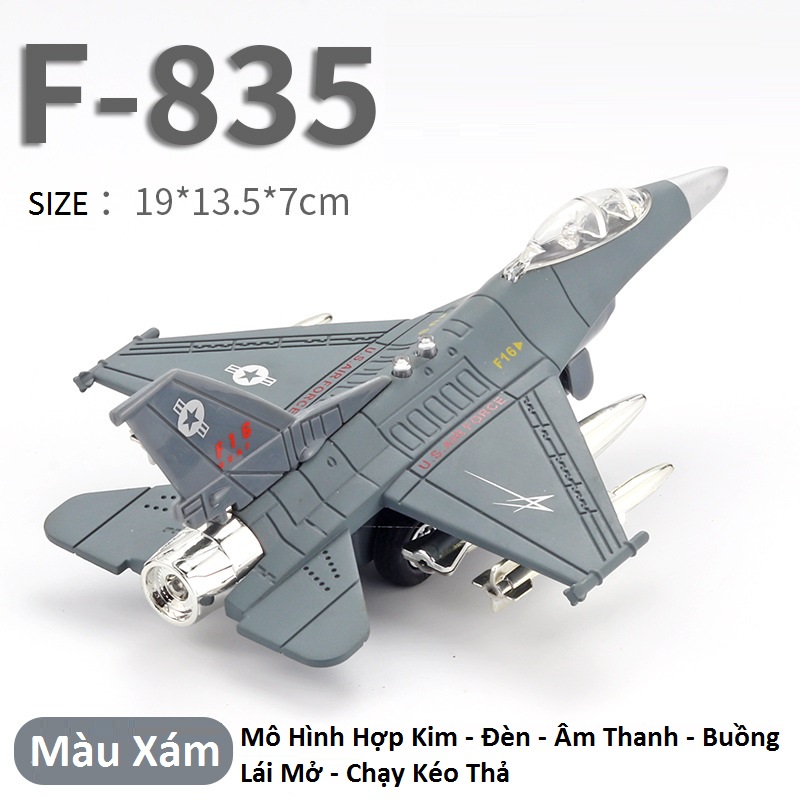 Mô Hình Máy Bay Tiêm Kích F16 Bằng Hợp Kim Có Đèn Và Âm Thanh Sống Động