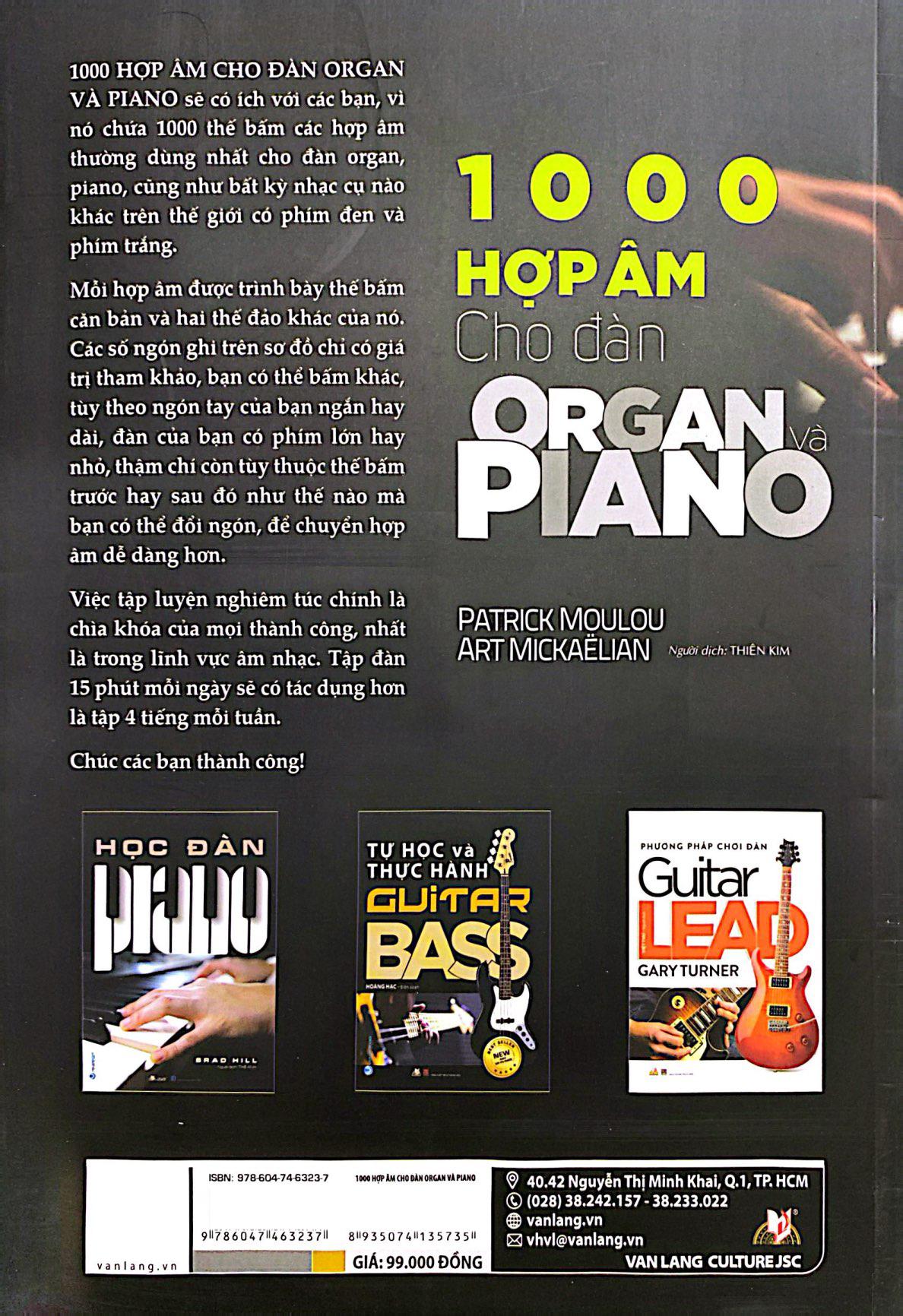 Sách - 1000 Hợp Âm Cho Đàn Organ Và Piano (Tái Bản 2024)