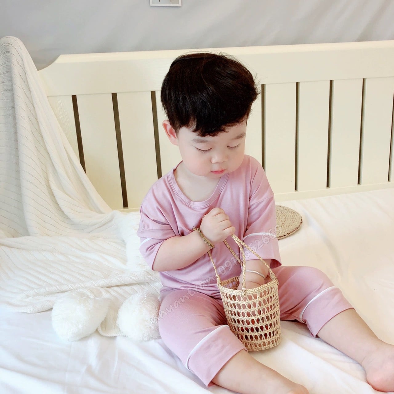 Bộ lạnh KWOO tay viền bé trai, bé gái size 5 -20 kg
