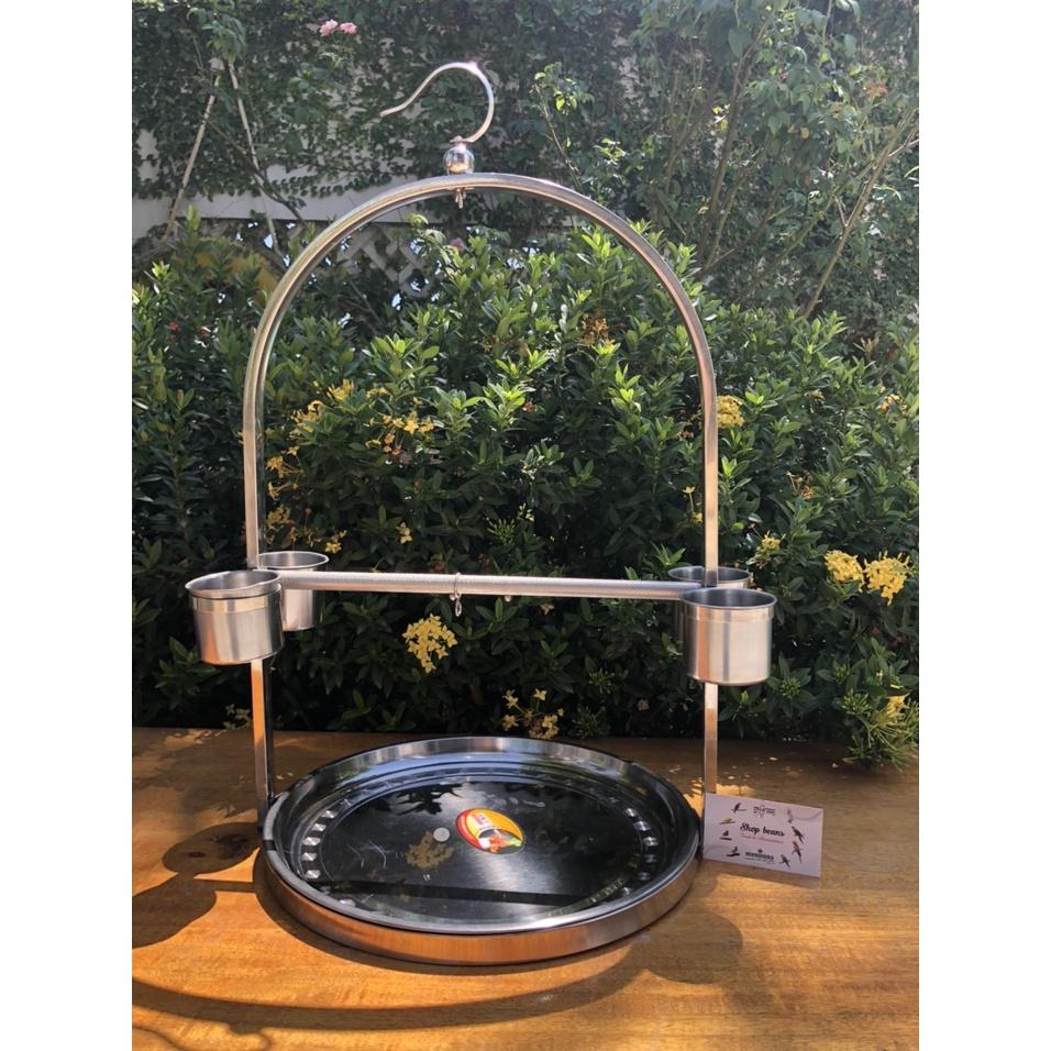 Cầu đứng cho vẹt hình vòm inox hàng nhập khẩu loại đại