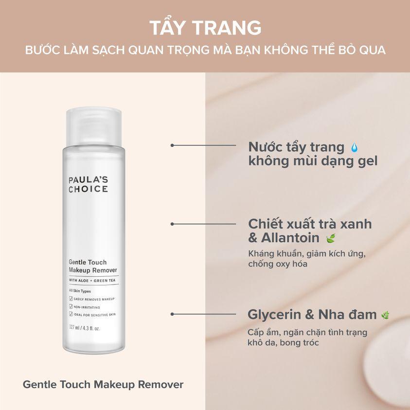 Nước Tẩy Trang Dịu Nhẹ Paula's Choice Gentle Touch Makeup Remover 127ml (Mã 3100)