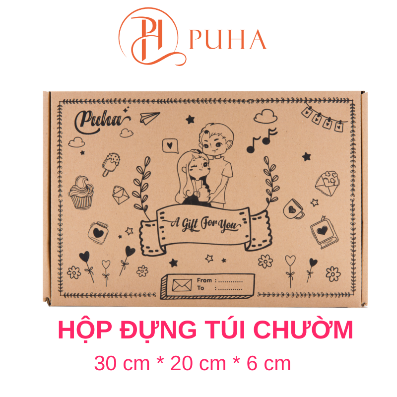 Túi chườm nóng bụng kinh PUHA quà tặng cho bạn nữ, túi chườm ấm giảm đau bụng kinh tặng kèm túi vải đựng BVS mẫu dễ thương