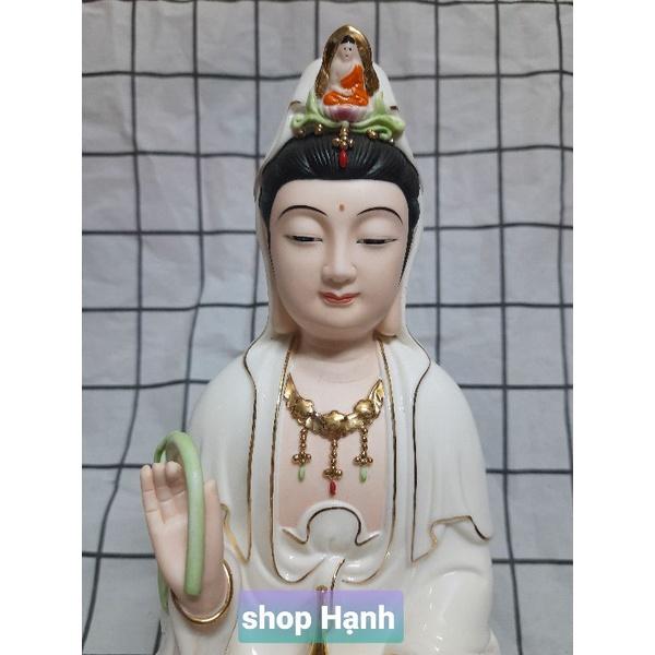 _Mẹ Quan Âm sứ trắng cao cấp đế xanh