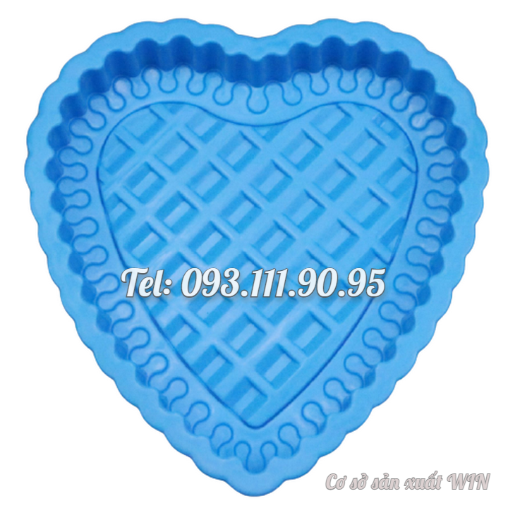 Khuôn silicon làm đế bánh, rau câu hình trái tim đan xen - Loại 24 cm – Mã số 1105