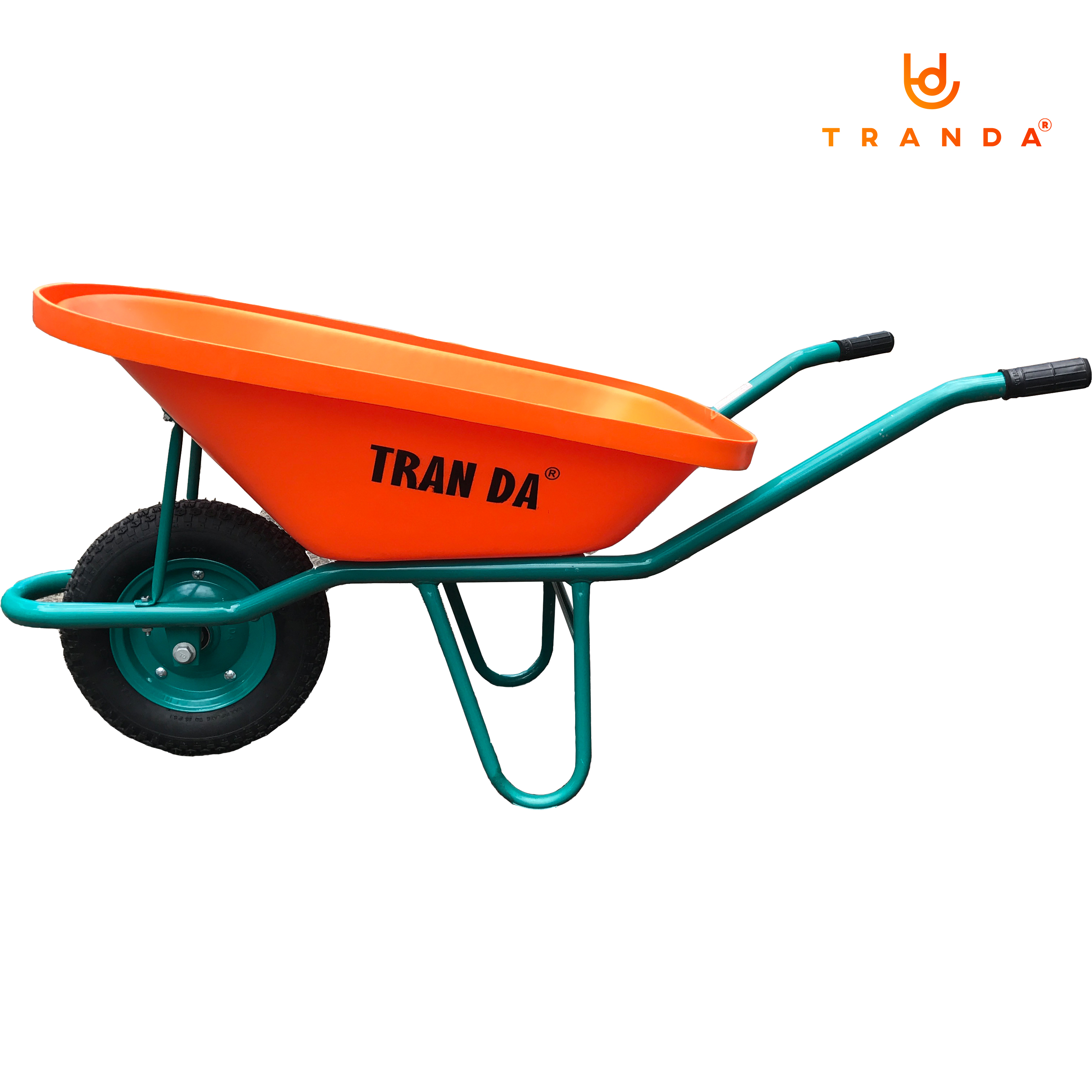 Xe rùa Trần Đà thùng nhựa, hiệu TranDa, sườn ống sắt phi 34 dày 1.5mm, sơn tĩnh điện