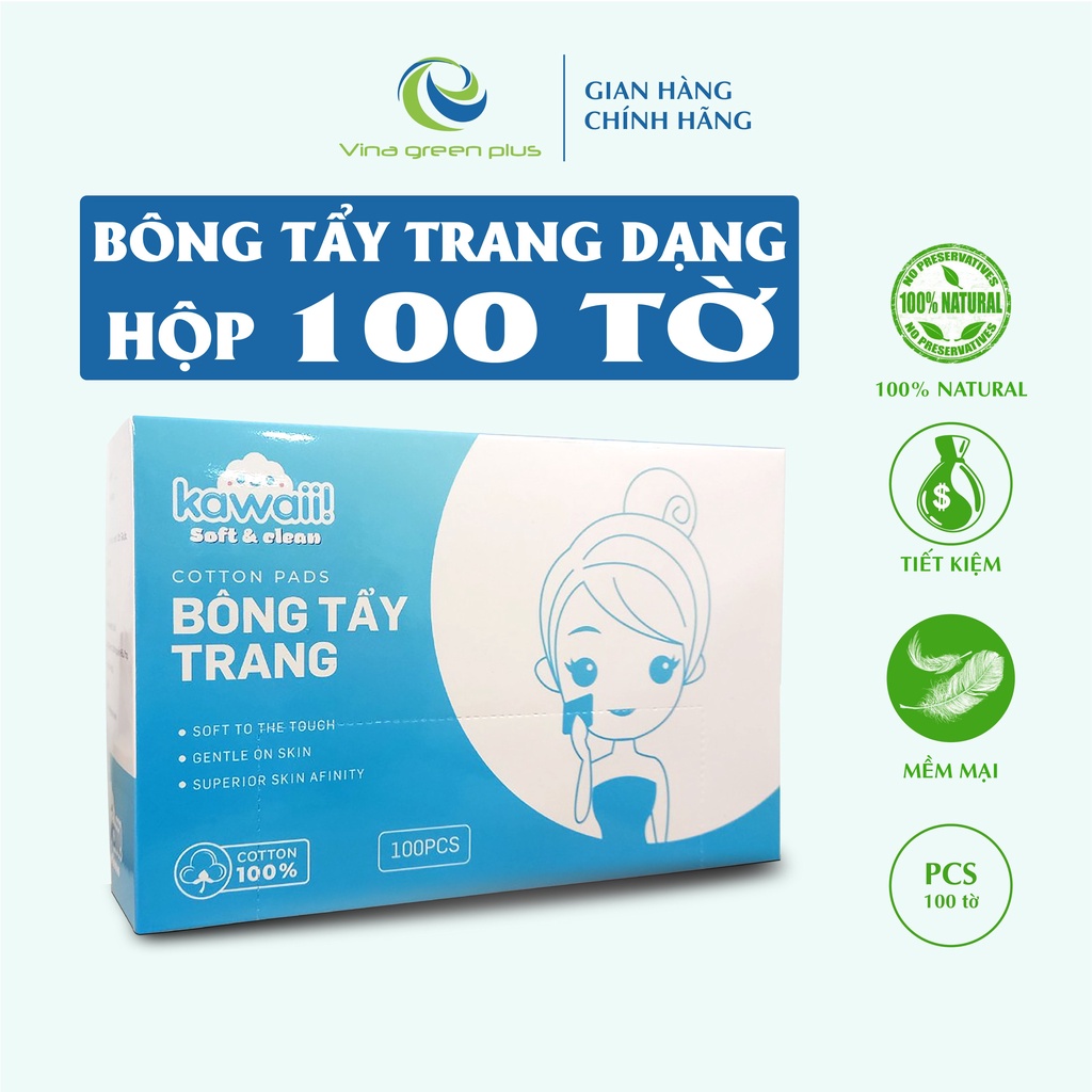 Khăn Tẩy Trang Kawaii - Dạng Hộp 100 Tờ