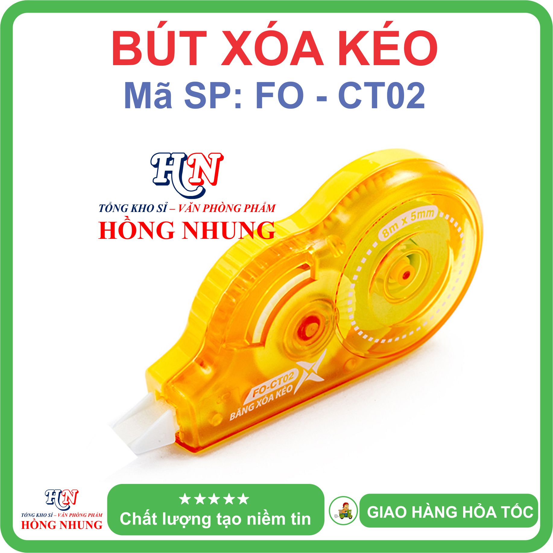 [SALE] Bút Xóa Kéo, Băng xóa kéo FO-CT02, Tiện lợi, An Toàn, Không Độc Hại, Kiểu Dáng Nhỏ Gọn.