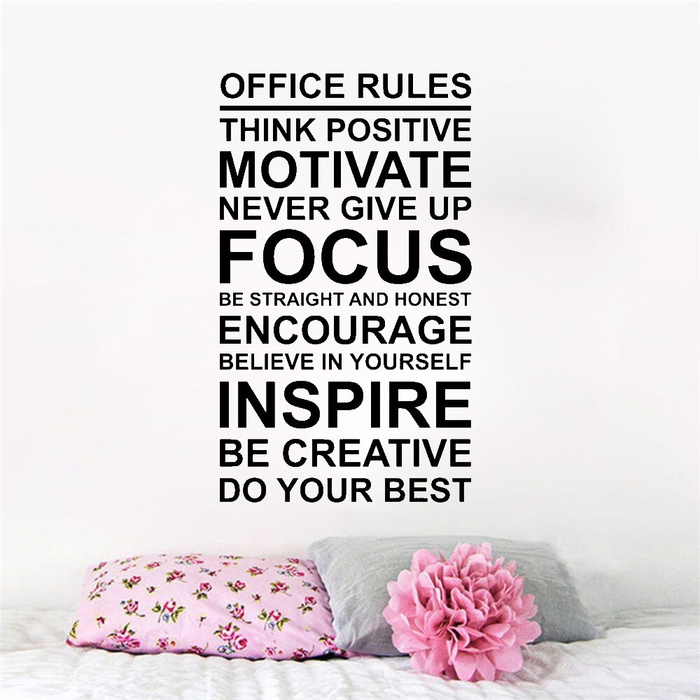 Decal dán tường tiếng anh trang trí văn phòng "Office Rules"
