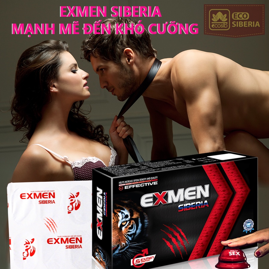 Thực Phẩm bảo vệ sức khỏe Exmen Siberia hộp 30 viên, Chính hãng Ecosiberi -Tăng Cường chức năng sinh lý nam giới,