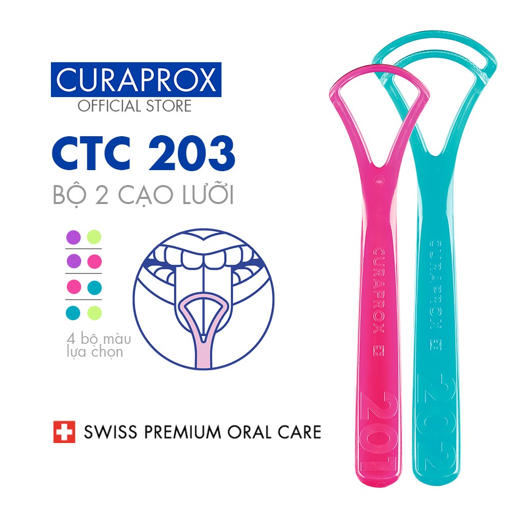 Cạo lưỡi Curaprox CTC sạch lưỡi thơm miệng Màu ngẫu nhiên – CTC 203