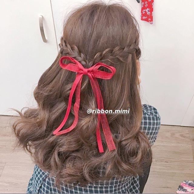 Kẹp Tóc Nơ Đuôi Dài Handmade Voan Cao Cấp Ribbon.mimi Emily cột / kẹp