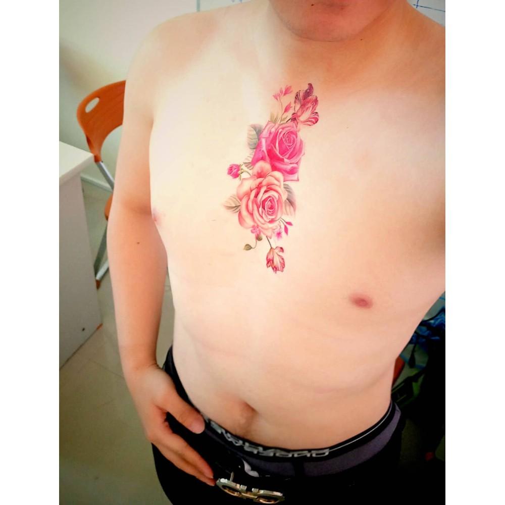 Hình xăm dán hoa hồng lớn 10x20cm- tặng đồng size khi mua từ 5 tấm