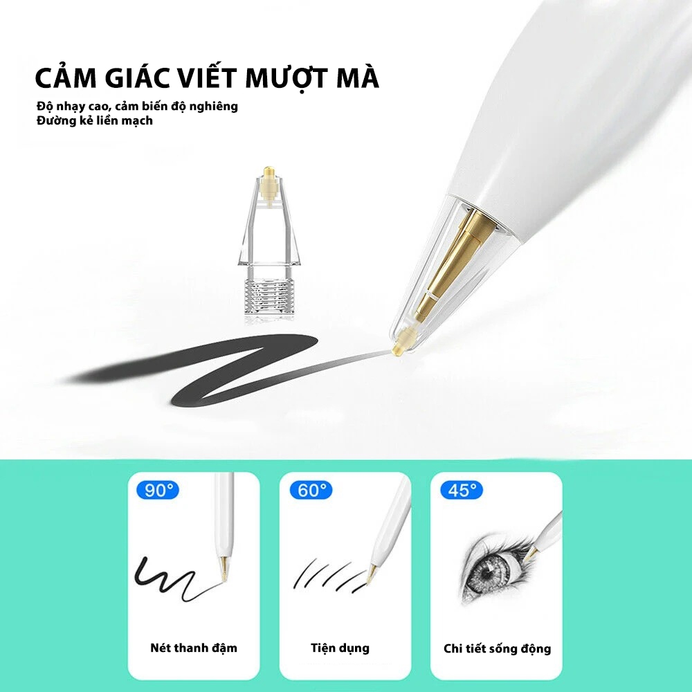 [Siêu Bền] Ngòi Bút Kim Loại Thay Thế Cho Bút Cảm Ứng  Apple Pencil1 Pencil2 Chuyên Dùng Cho Paperlike Teemo PC - Hàng Chính Hãng