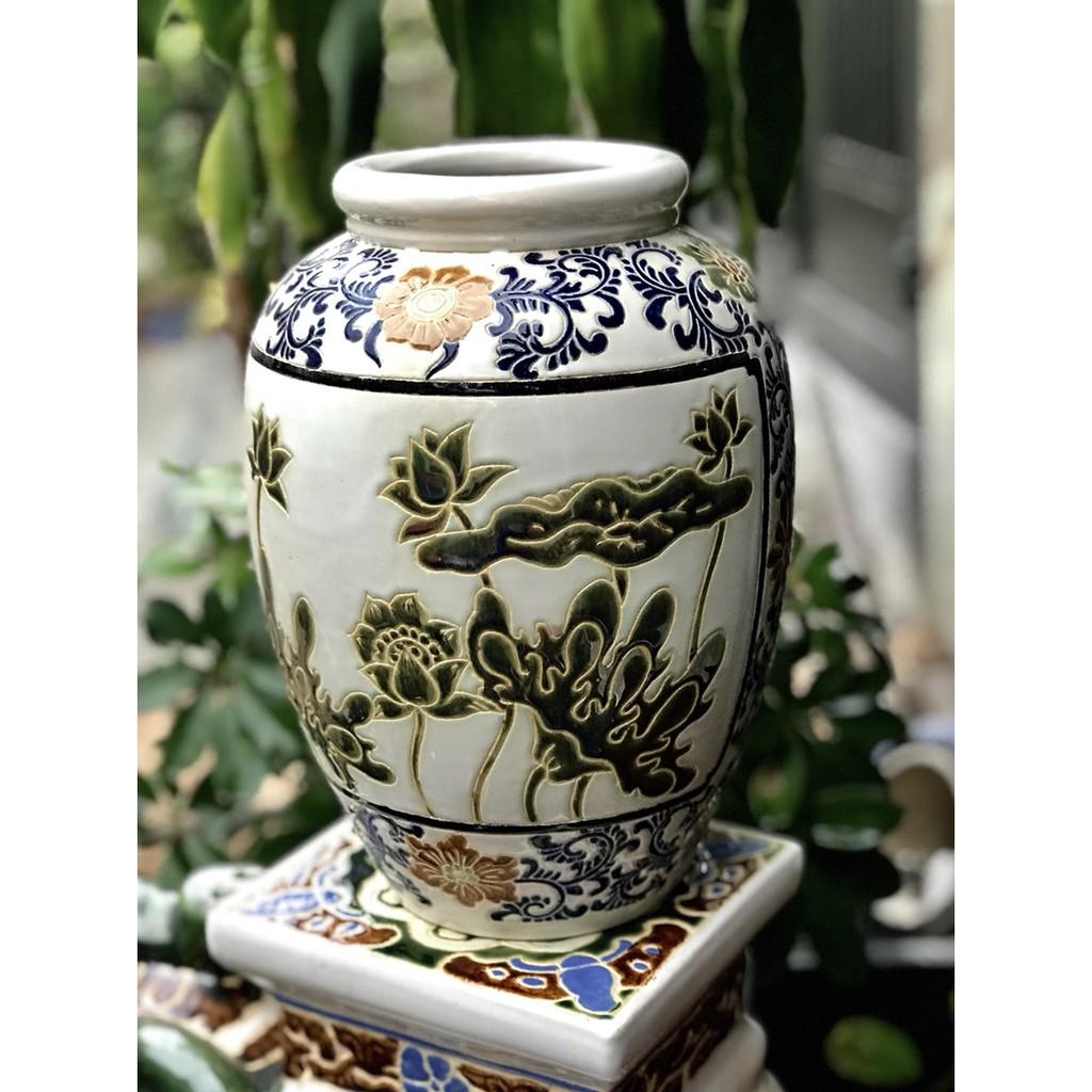 Bình Sen Trắng Gốm Sứ Nam Bộ 30