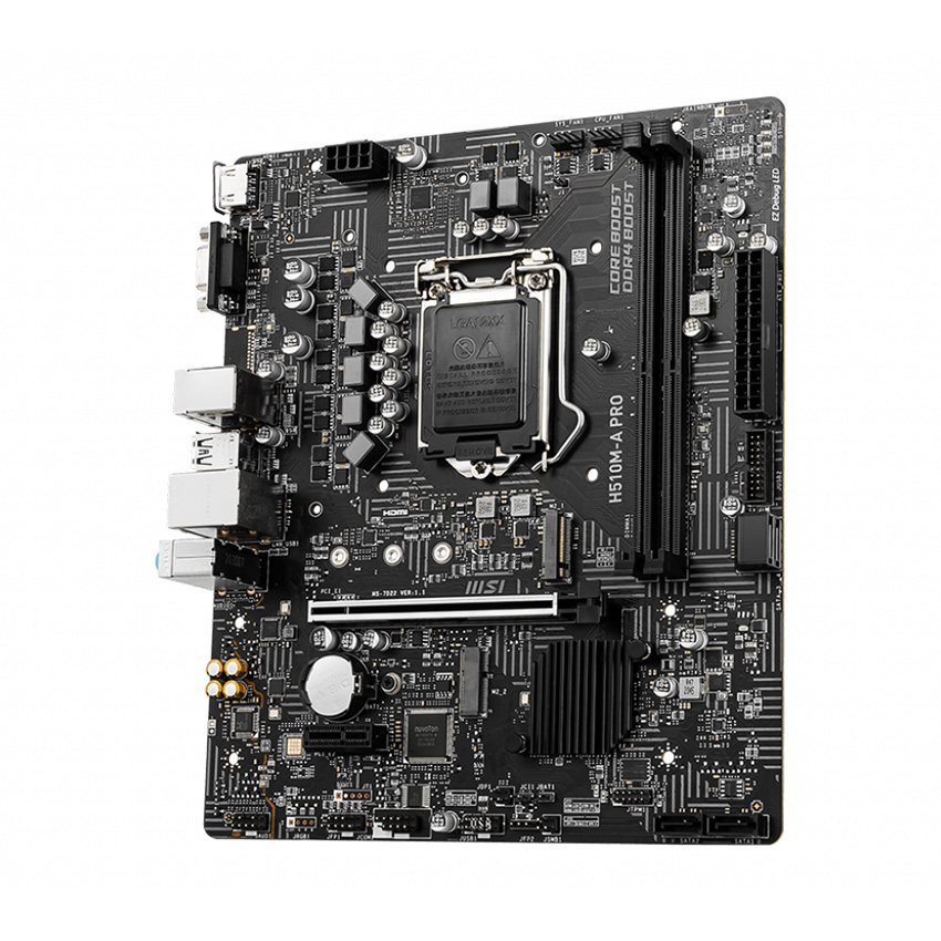 Bo Mạch Chủ/Mainboard MSI H510M-A PRO (Intel H510, Socket 1200, m-ATX, 2 khe Ram DDR4)- Hàng chính hãng