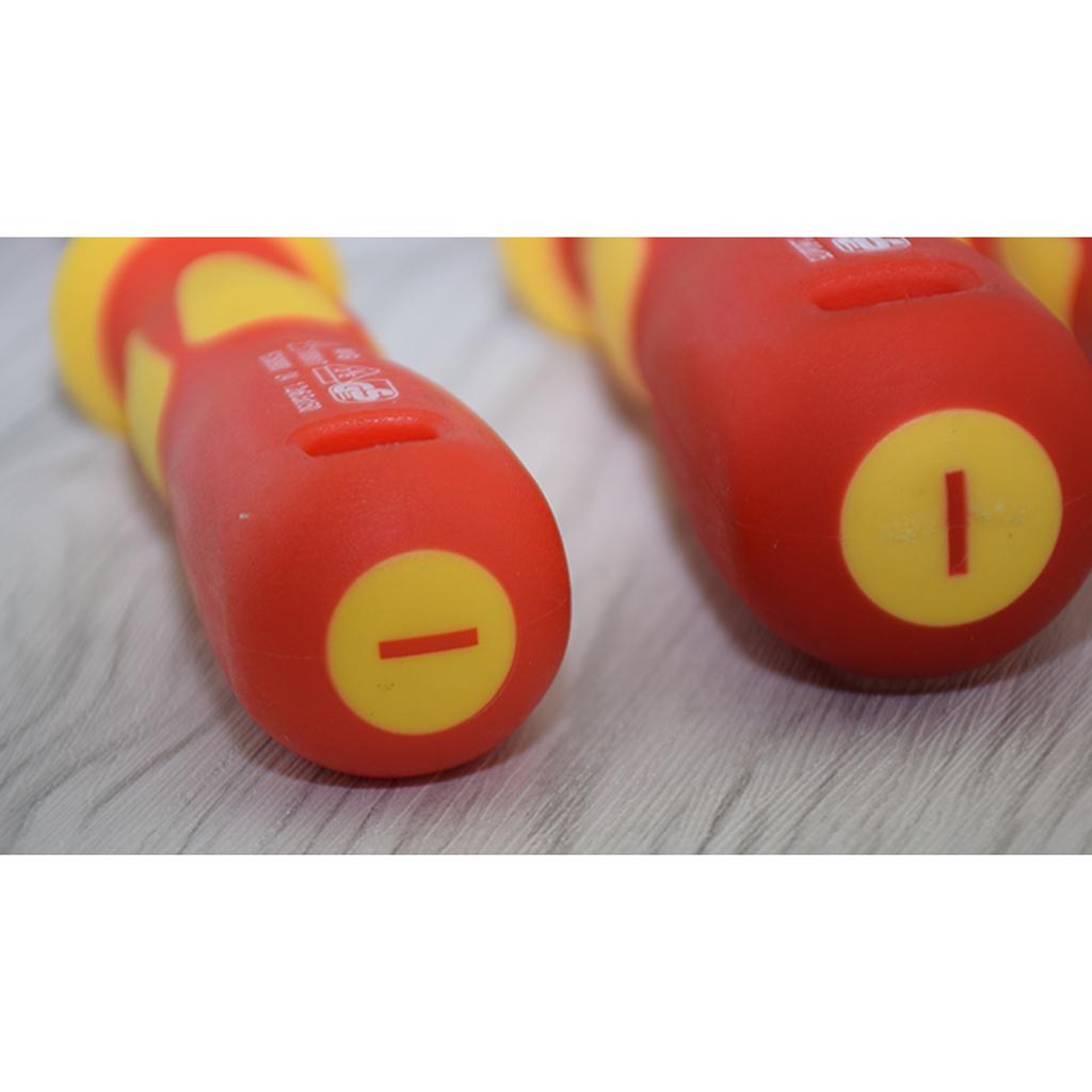 2Pcs Flat Insulated Screwdriver Flat Terminal Block Screwdriver Power Tools