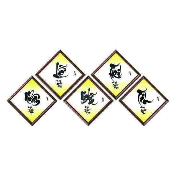 Tranh Thư Pháp Chữ Nhân Lễ Nghĩa Trí Tín V51-17