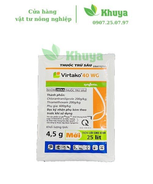Thuốc trừ sâu Virtako 40WG 4,5g Sâu - Rầy nâu - Rệp