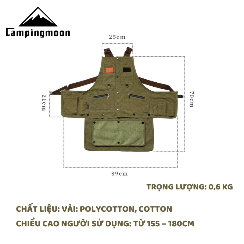 Tạp giề nấu ăn làm việc ngoài trời dã ngoại cắm trại Campingmoon Q1
