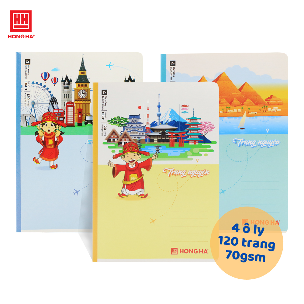 Vở 4 ô ly 120 trang Hồng Hà School Trạng Nguyên định lượng 70gsm - 0601