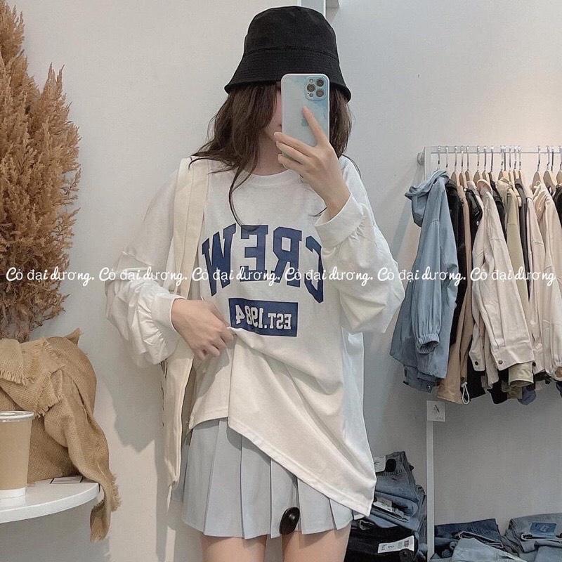 Áo thun nữ dài tay CREW 1984 - Chất cotton, form rộng - Phong cách Hàn Quốc trẻ trung năng động