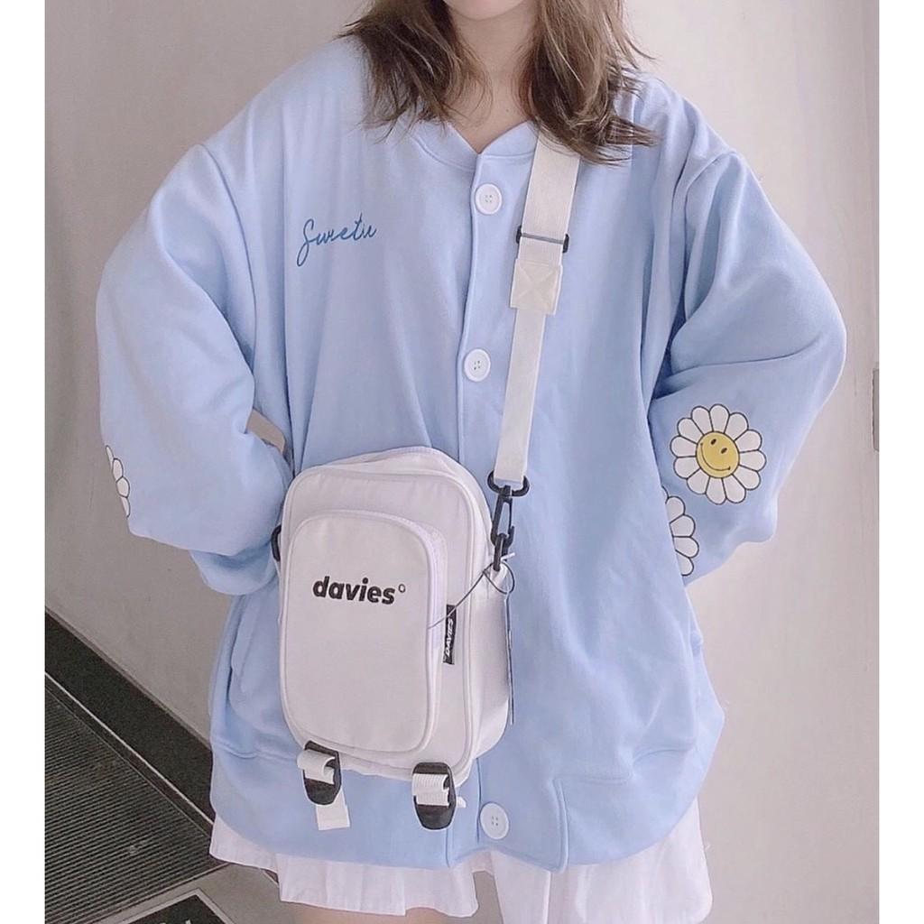 Áo Khoác Cài Cúc Xanh Dương Sweetie Dáng Rộng Cute