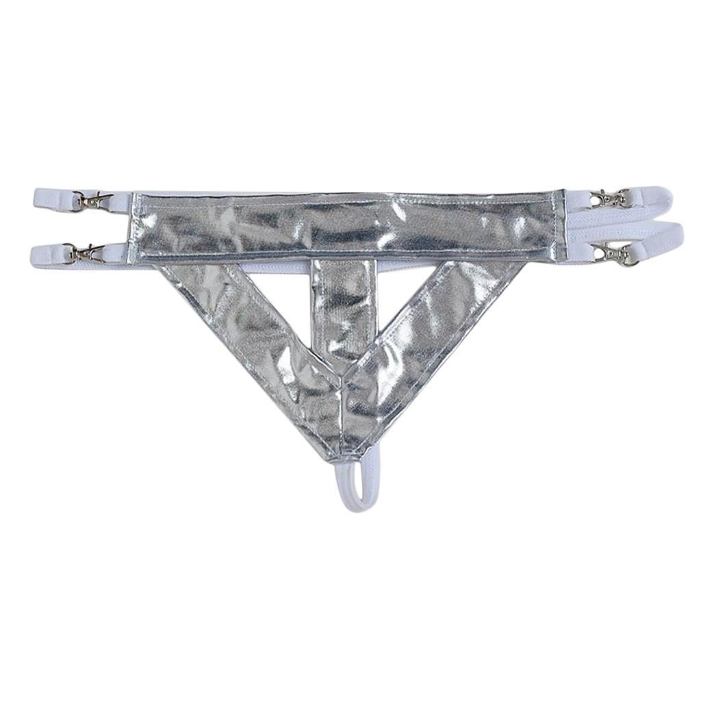 Men's Leather Jockstrap Underwear T-Back G-String Briefs Thong Lingerie