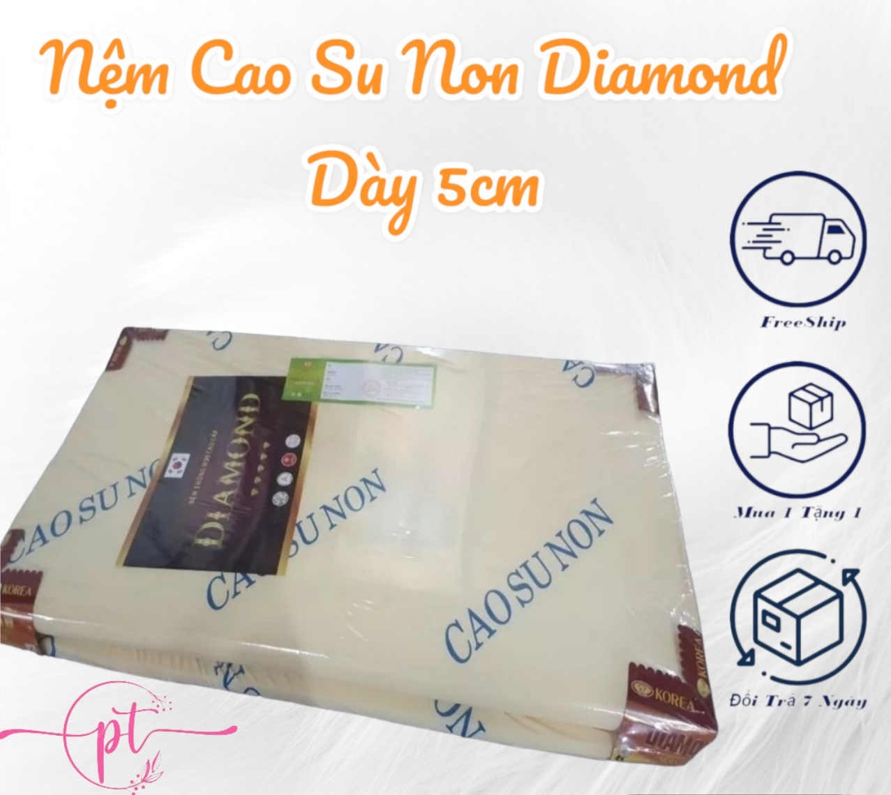 Nệm Cao Su Non Diamond Gold 5cm 