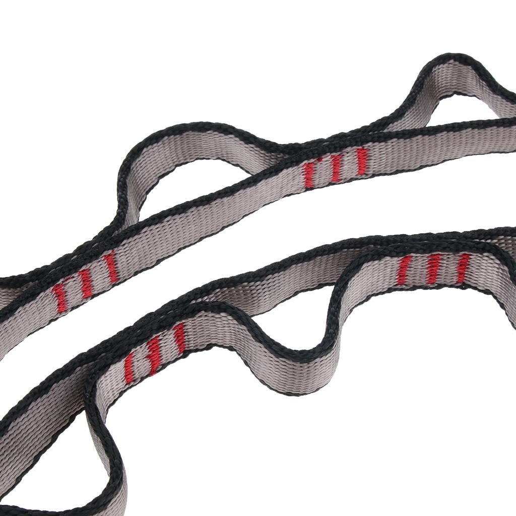 2pcs Downhill Rock Climbing Daisy Chain Rope Equipment Carabiner 22KN 180+150cm