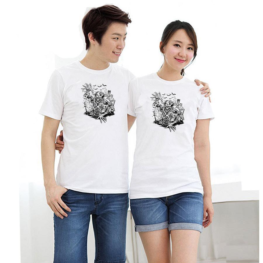 Áo thun cặp đôi in hình quỷ form rộng phong cách hàn quốc