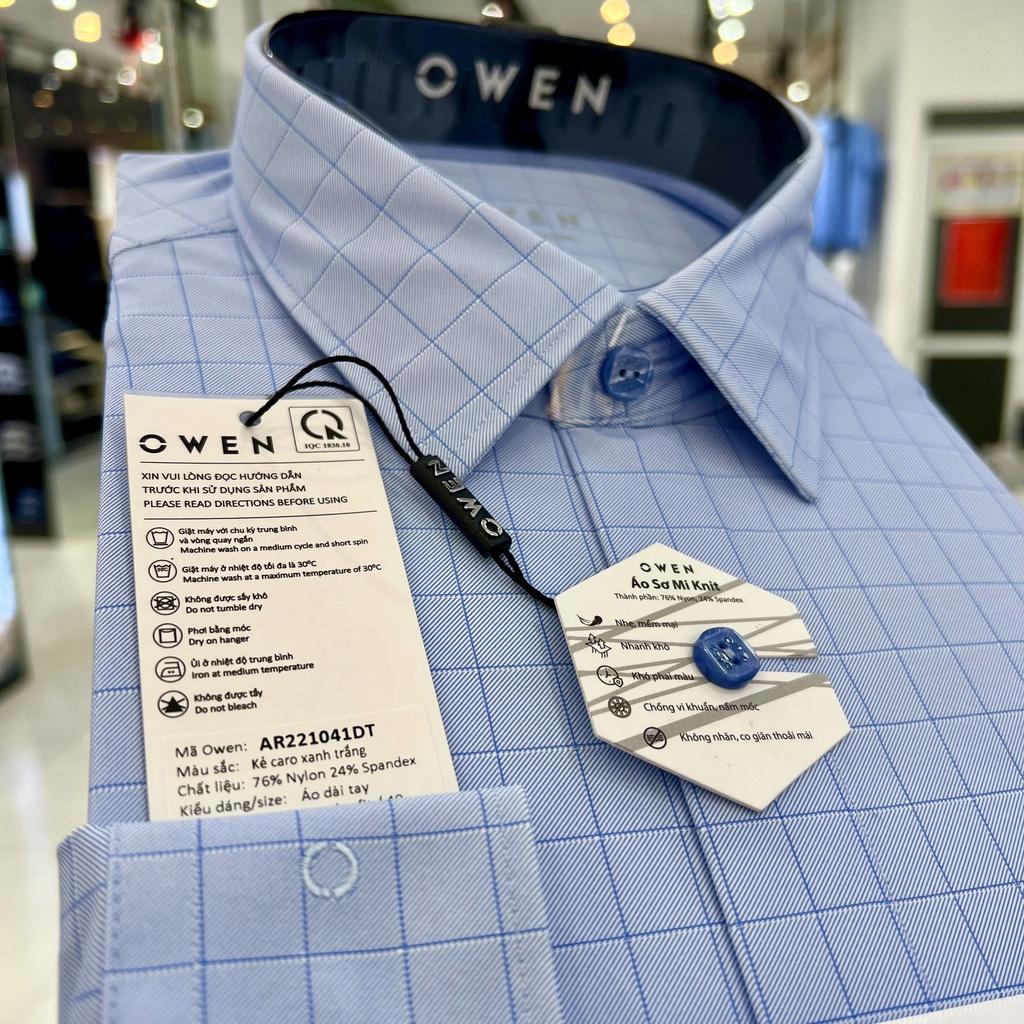 Áo sơ mi nam Owen dài tay dáng Regular sợi KNIT cao cấp chống nhăn Mã AR221041DT