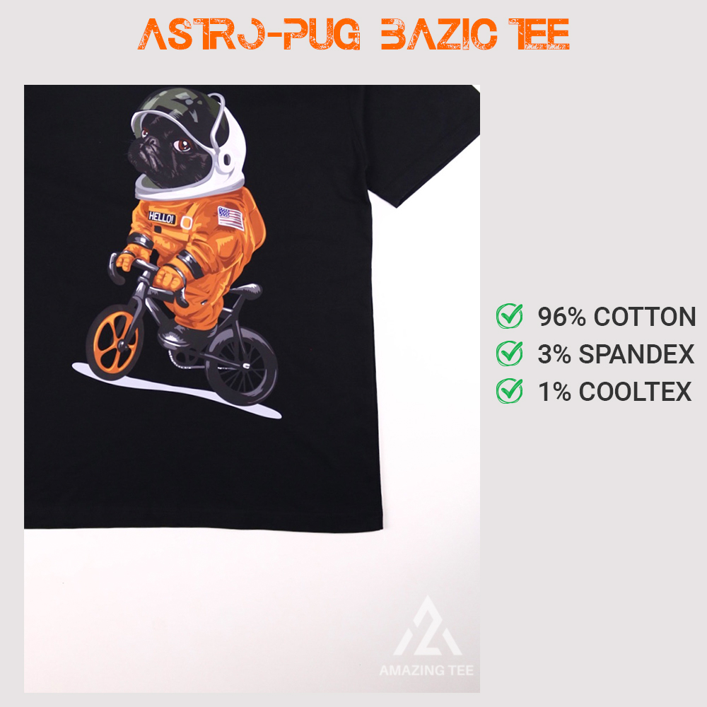 Áo Thun Nam Cổ Tròn Cao Cấp Bigsize Aztee - Astro Pug Basic Tee - Cotton Tự Nhiên Siêu Thoáng Mát